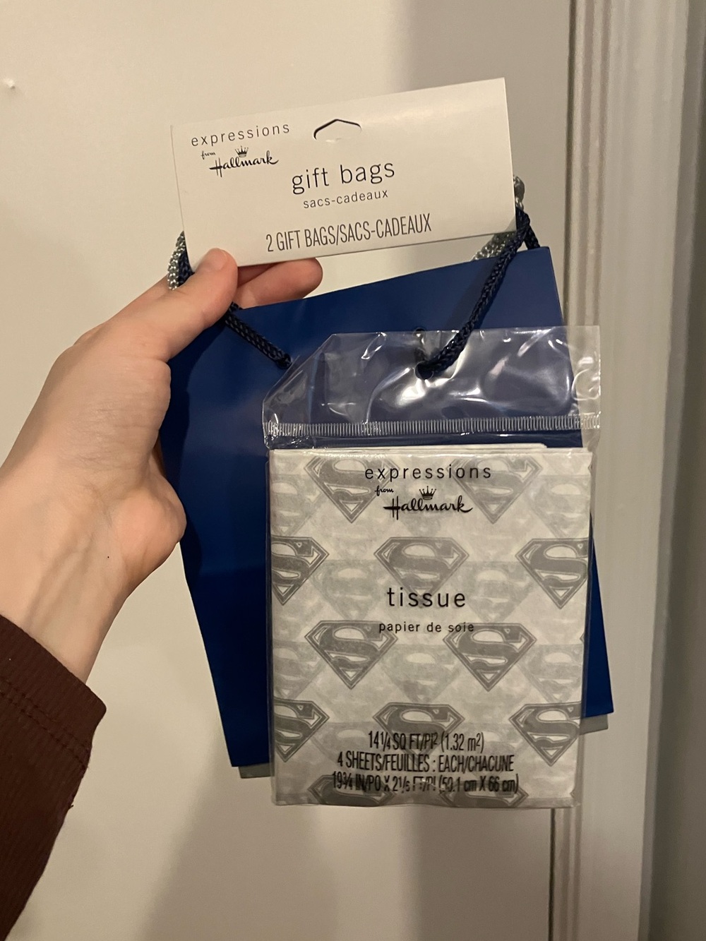 Expressions by Hallmark Superman Gift Wrap Pack Bags & Tissue Paper